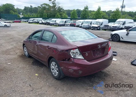 2012 Honda Civic Lx z USA, uszkodzony, nr VIN 2HGFB2F58CH501299